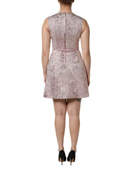 Dolce & Gabbana Pink Jacquard Sleeveless Sheath Mini Dress - IT40|S - Dresses