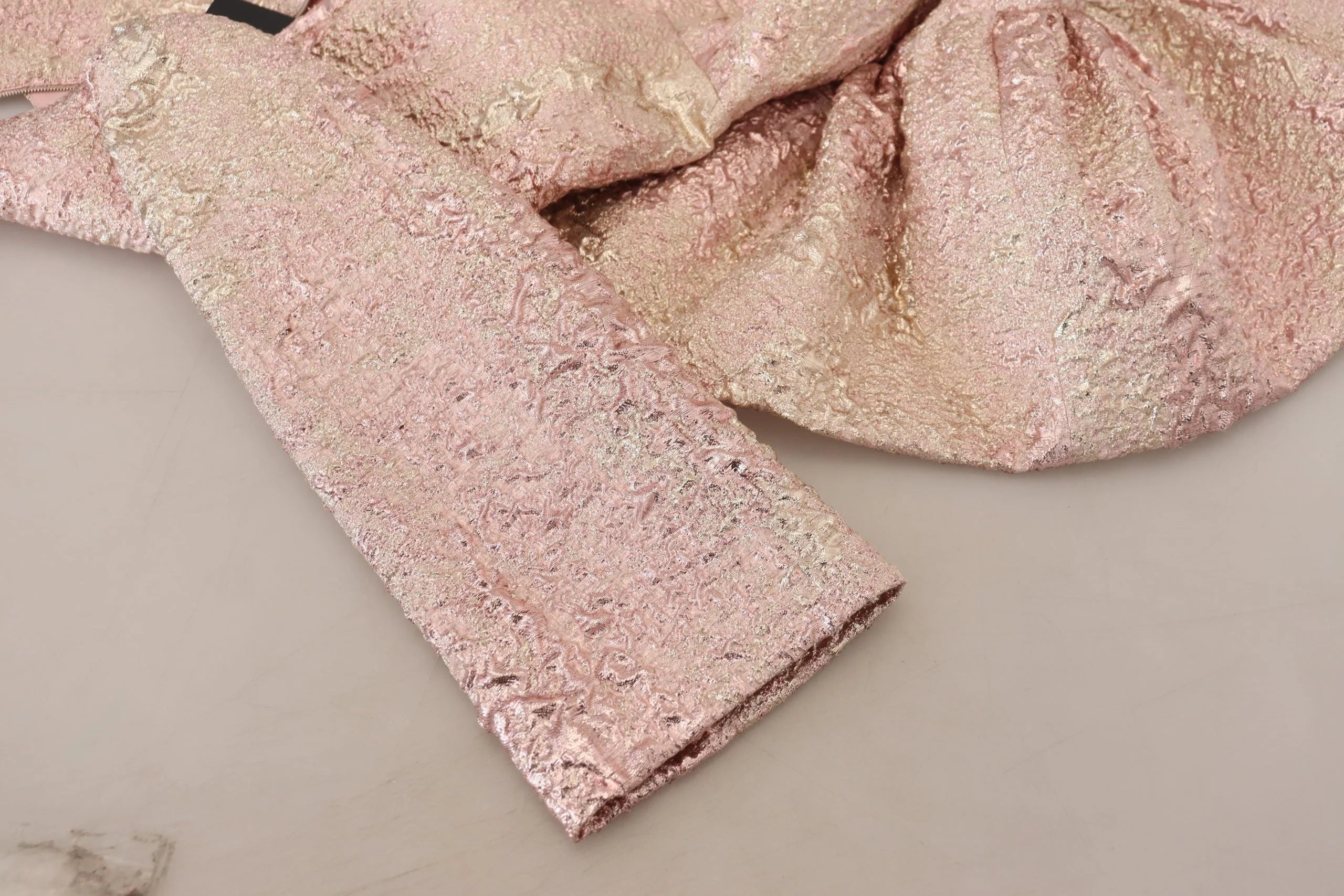 Dolce & Gabbana Pink Jaquard 3/4 Sleeve Sheath Midi Dress - Dresses