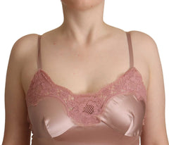 Dolce & Gabbana Pink Lace Long Bodycon Maxi Polyester Dress - IT42|M - Dresses