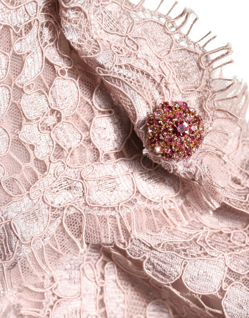 Dolce & Gabbana Pink Lace Long Sleeves Evening Gown Dress - IT38 | XS