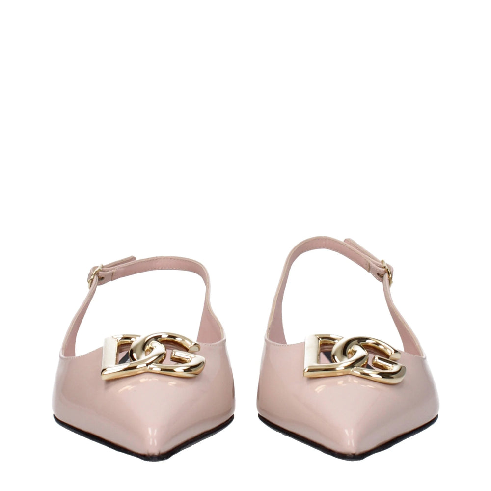 Dolce & Gabbana Pink Leather Ballet Flats