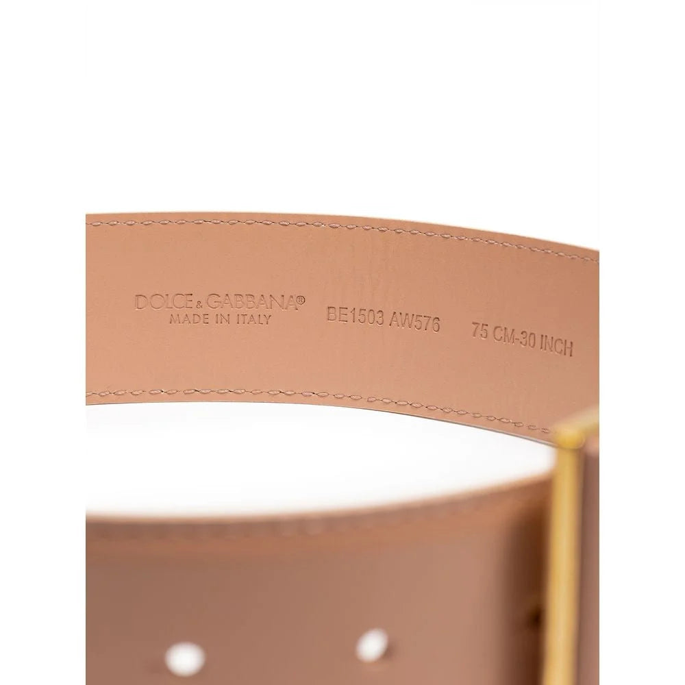 Dolce & Gabbana Pink Leather Belt - 75 cm / 29,5 Inches - Belts