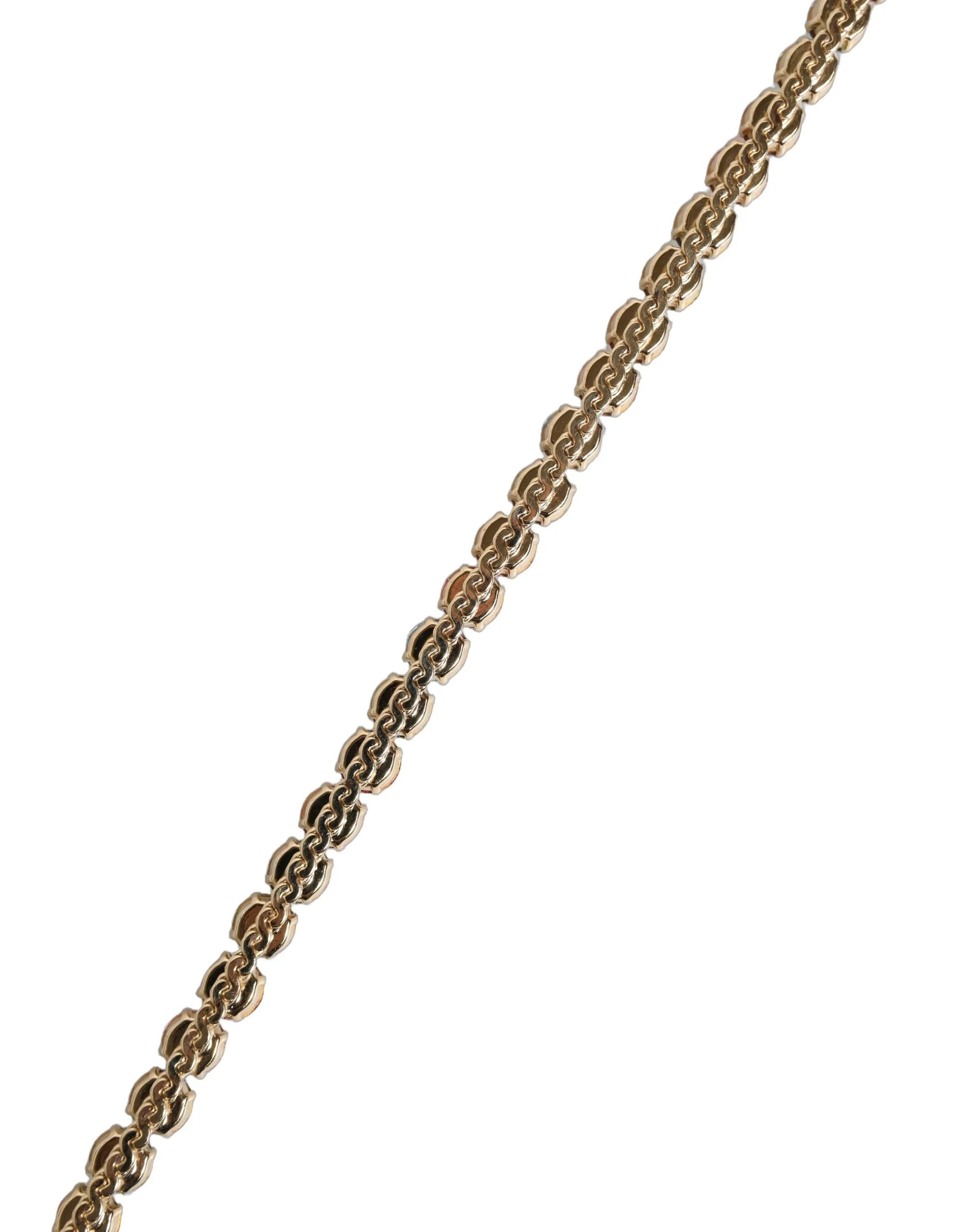 Dolce & Gabbana Pink Leather Crystal Chain Embellished Belt - 95 cm / 38 Inches