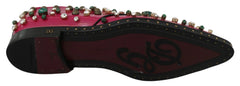 Dolce & Gabbana Pink Leather Crystals Dress Broque Shoes - EU41/US10.5