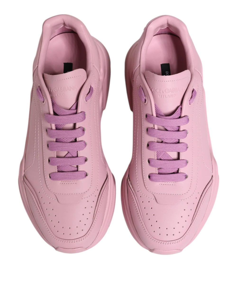 Dolce & Gabbana Pink Leather Daymaster Low Top Sneakers Shoes - EU41/US8