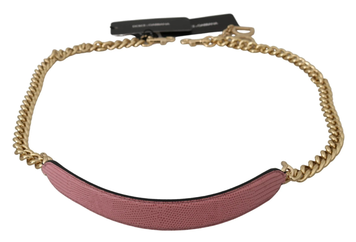 Dolce & Gabbana Pink Leather Gold Chain Accessory Shoulder Strap - Handbag & Wallet Accessories