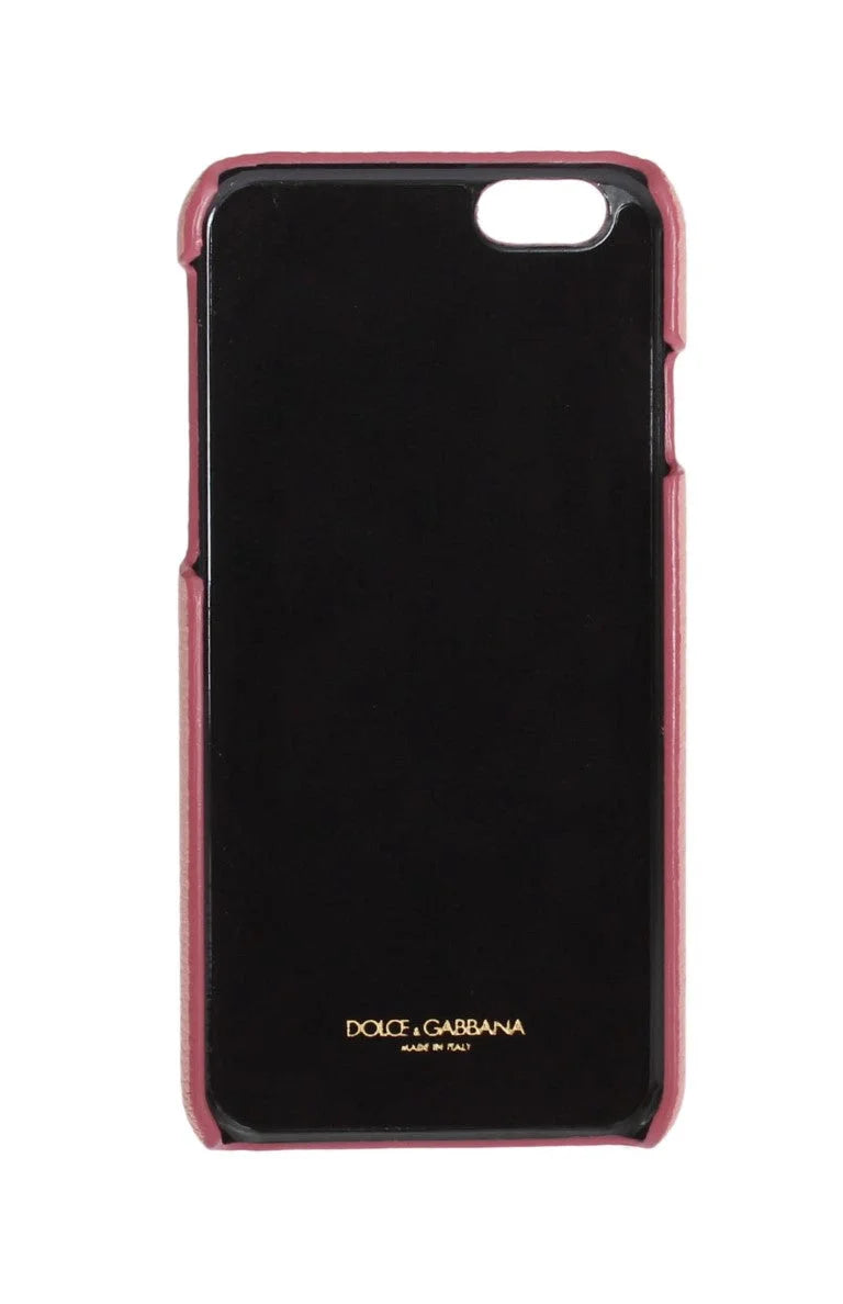 Dolce & Gabbana Pink Leather Heart Crystal Phone Case - Mobile Phone Cases