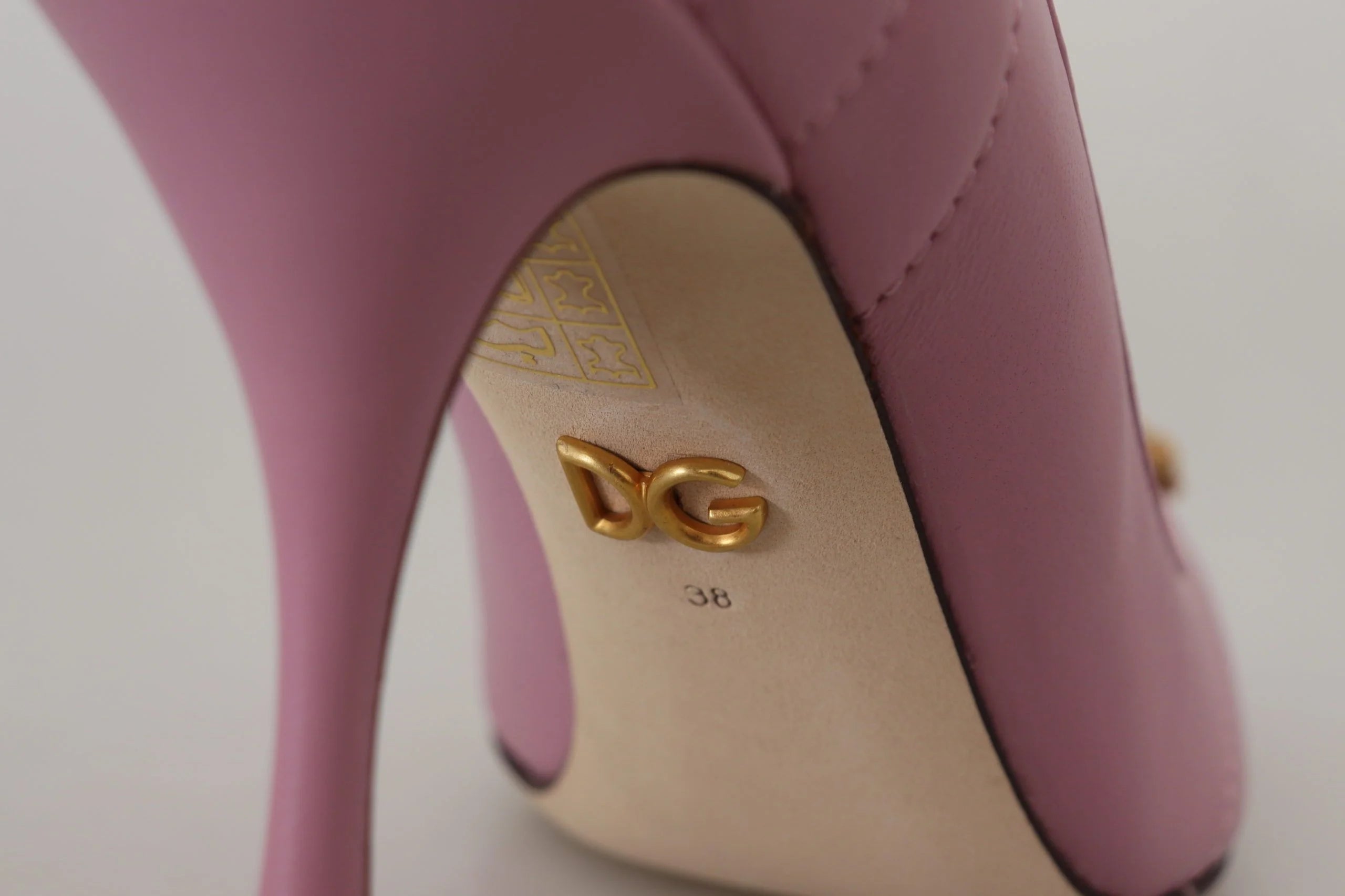 Dolce & Gabbana Pink Leather Heart DEVOTION Heels Pumps Shoes - Heels