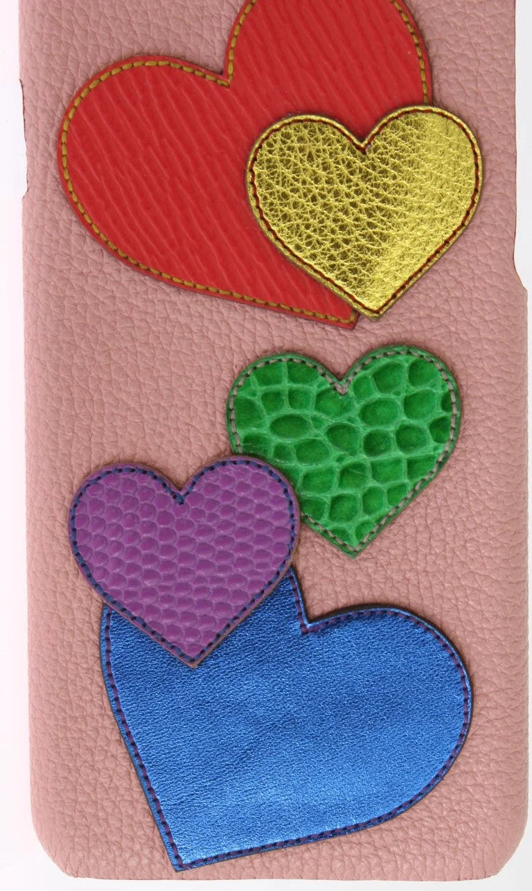 Dolce & Gabbana Pink Leather Heart Phone Cover - Mobile Phone Cases