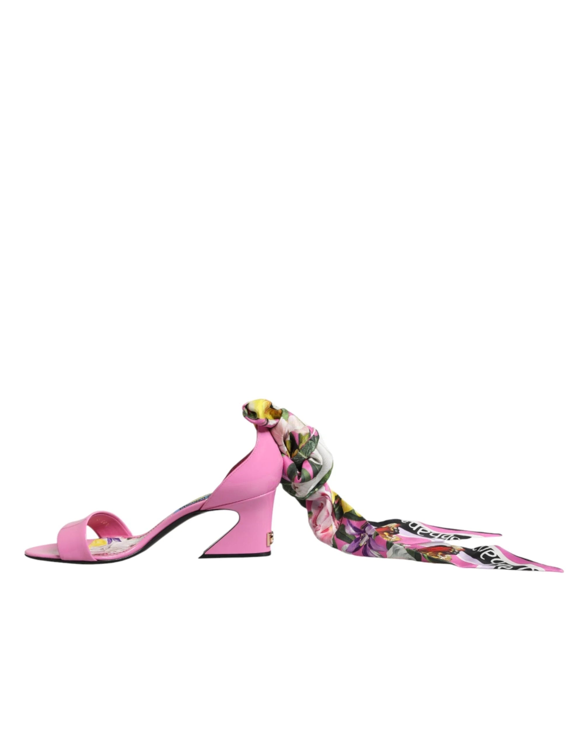 Dolce & Gabbana Pink Leather High Heels Sandals Shoes - EU38.5/US8