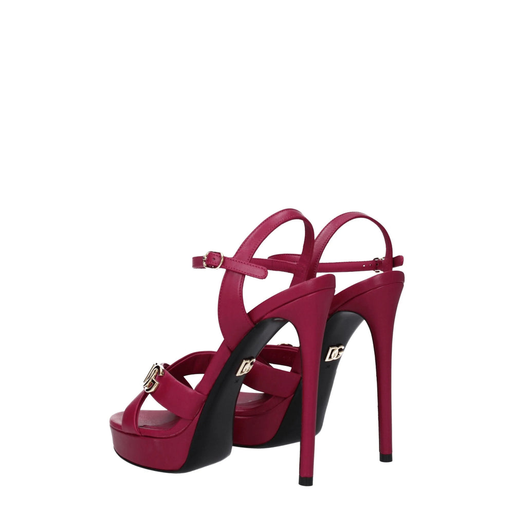Dolce & Gabbana Pink Leather Platforms