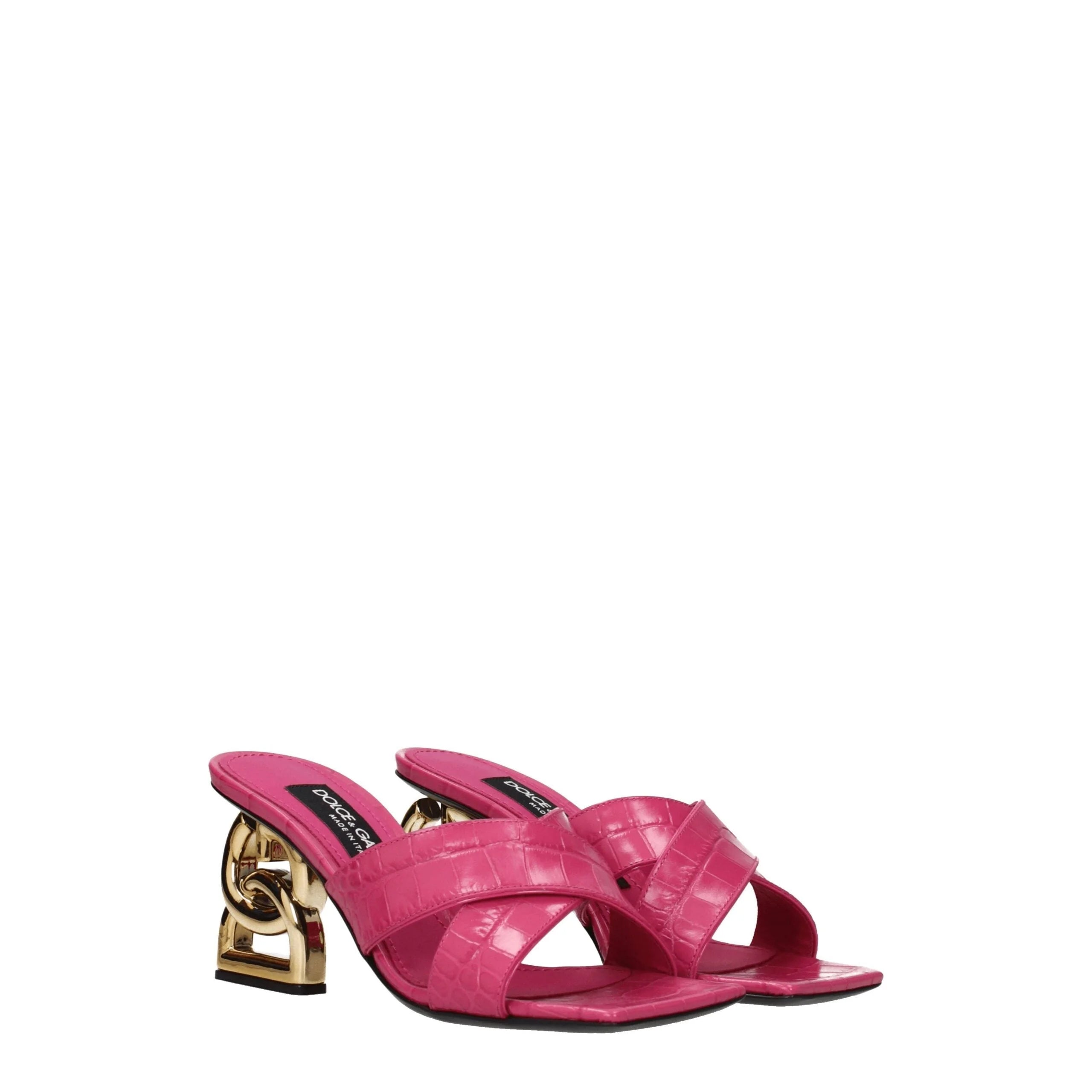 Dolce & Gabbana Pink Leather Platforms - EU37/US7