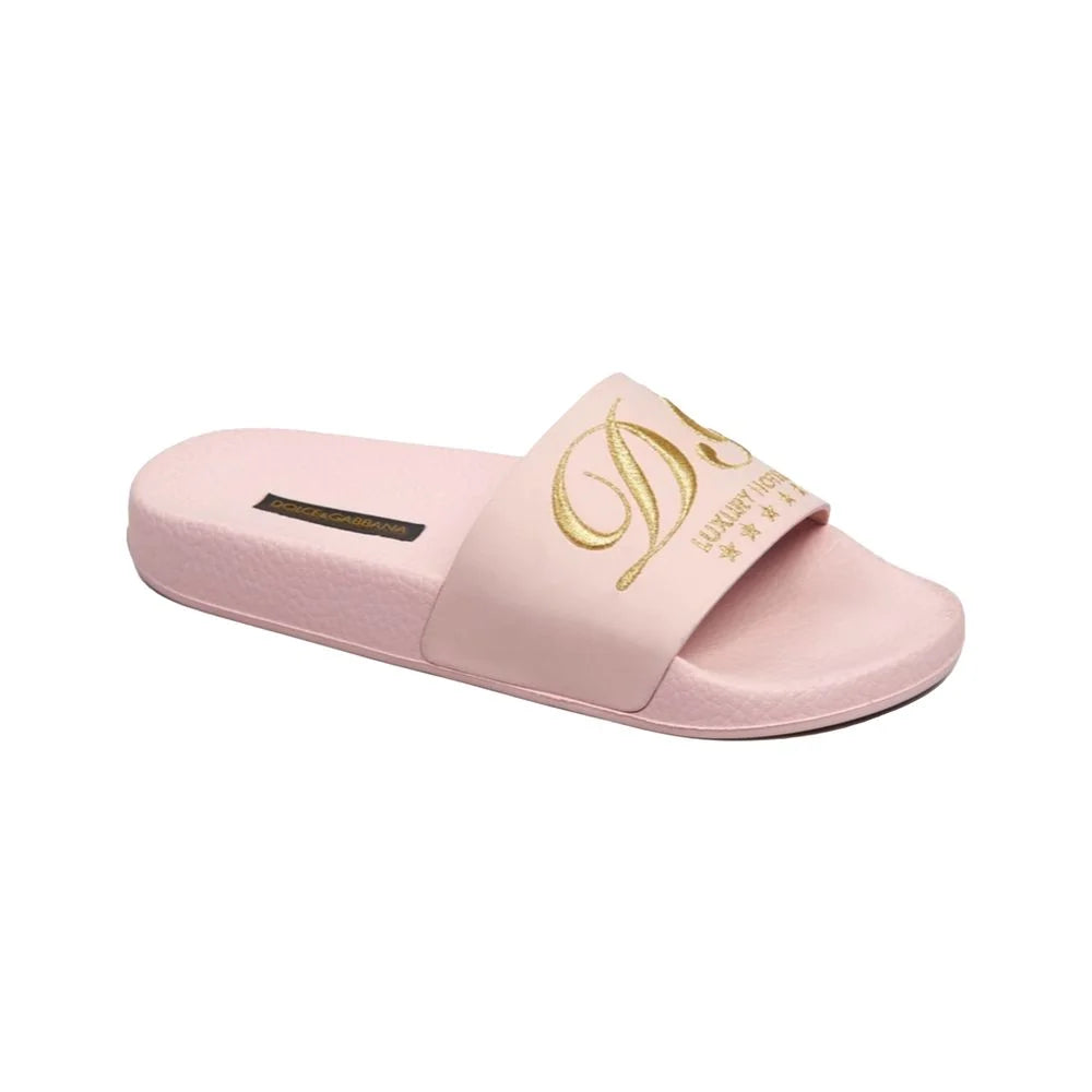 Dolce & Gabbana Pink Leather Slide - EU36/US6 - Sandals