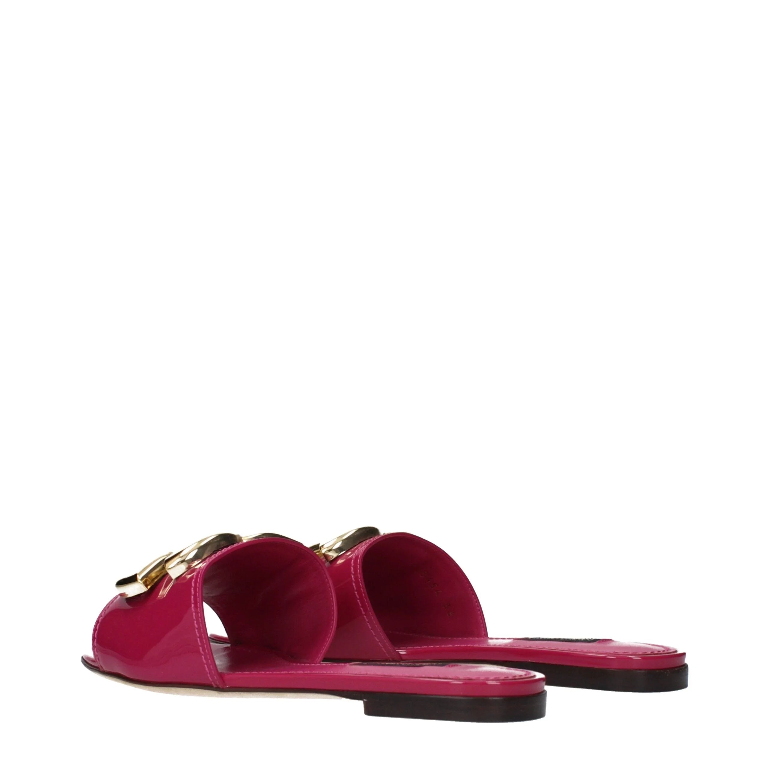 Dolce & Gabbana Pink Leather Slippers - EU36/US6