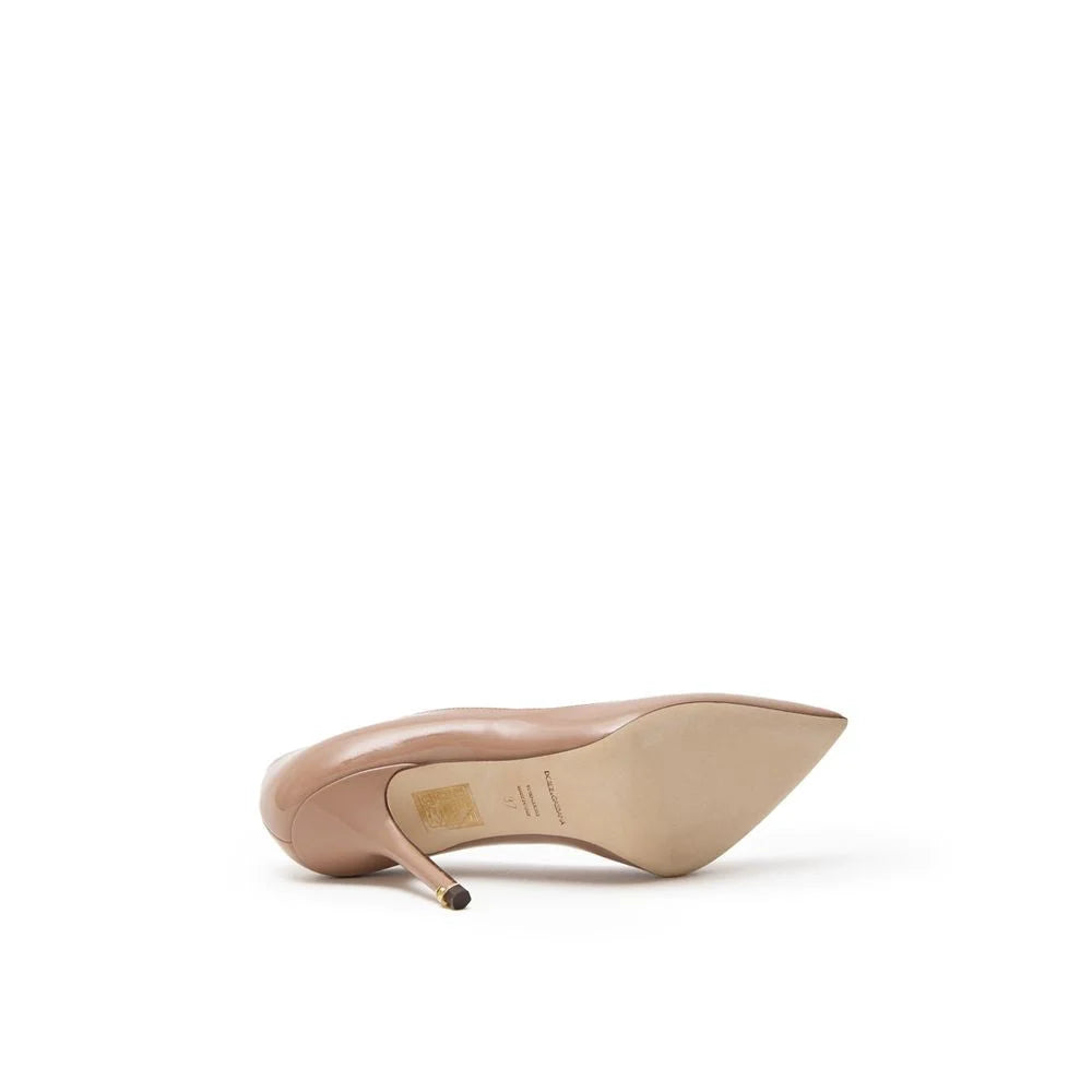 Dolce & Gabbana Pink Leather Slippers - EU37/US7