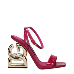 Dolce & Gabbana Pink Leather Stiletto Heels Sandals - EU35.5/US5.5