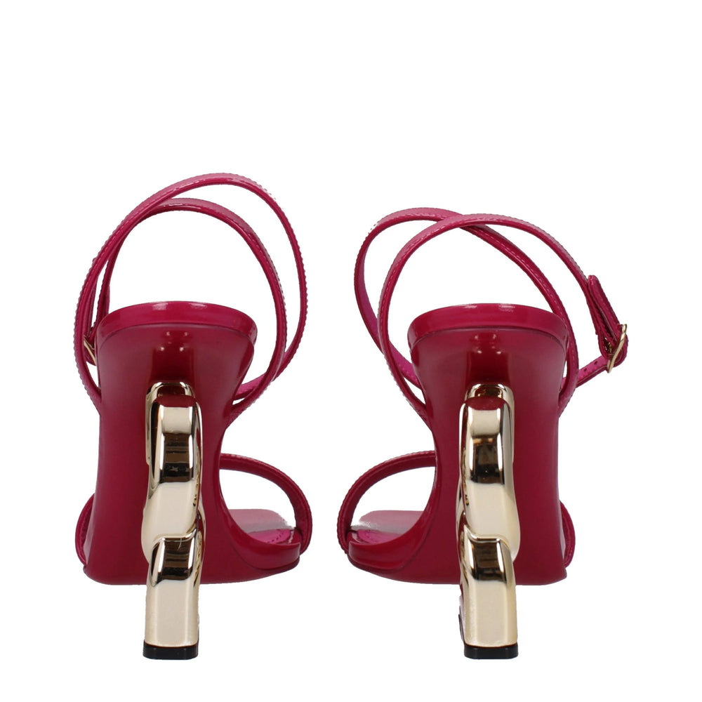 Dolce & Gabbana Pink Leather Stiletto Heels Sandals - EU35.5/US5.5