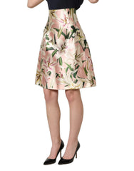 Dolce & Gabbana Pink Lilium High Waist Knee Length Skirt - IT36|XXS