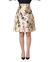Dolce & Gabbana Pink Lilium High Waist Knee Length Skirt - IT36|XXS