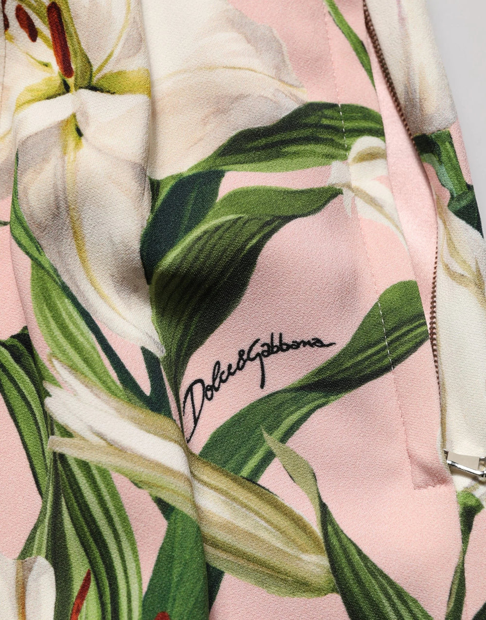 Dolce & Gabbana Pink Lilium Print High Waist Pencil Skirt - IT36|XXS