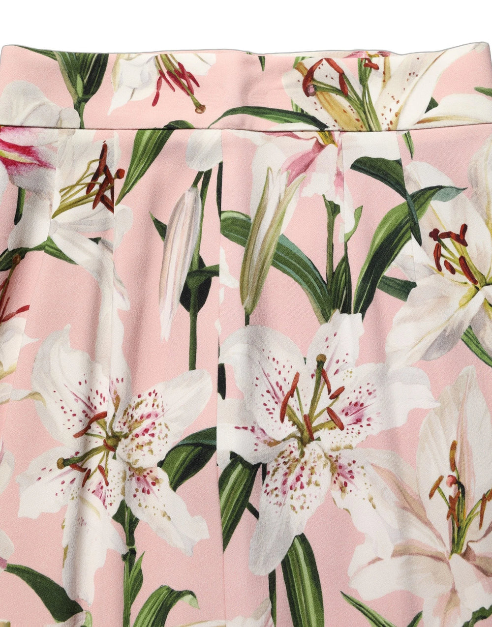 Dolce & Gabbana Pink Lilium Print High Waist Pencil Skirt - IT36|XXS