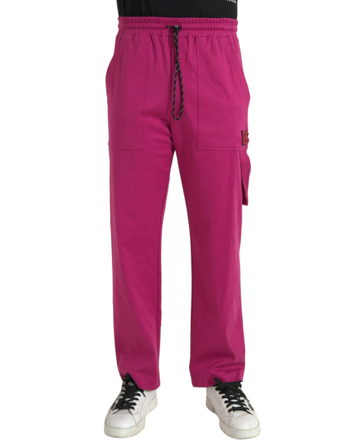 Dolce & Gabbana Pink Logo Cargo Cotton Jogger Sweatpants Pants - IT48 | M - Joggers
