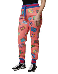 Dolce & Gabbana Pink Logo Monogram Jogger Sweatpants Pants - Joggers