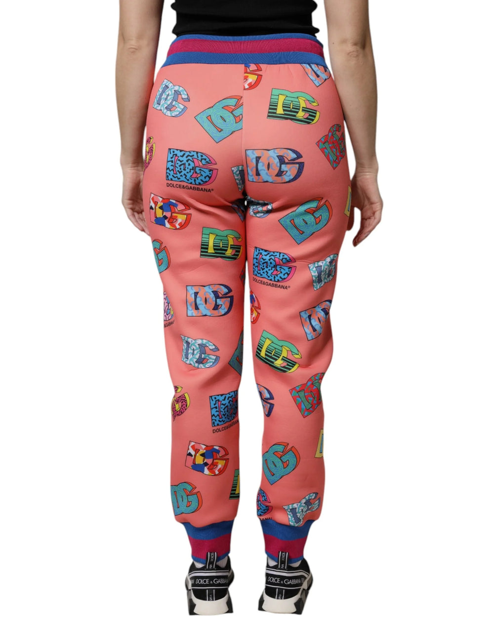 Dolce & Gabbana Pink Logo Monogram Jogger Sweatpants Pants - Joggers