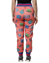 Dolce & Gabbana Pink Logo Monogram Jogger Sweatpants Pants - Joggers