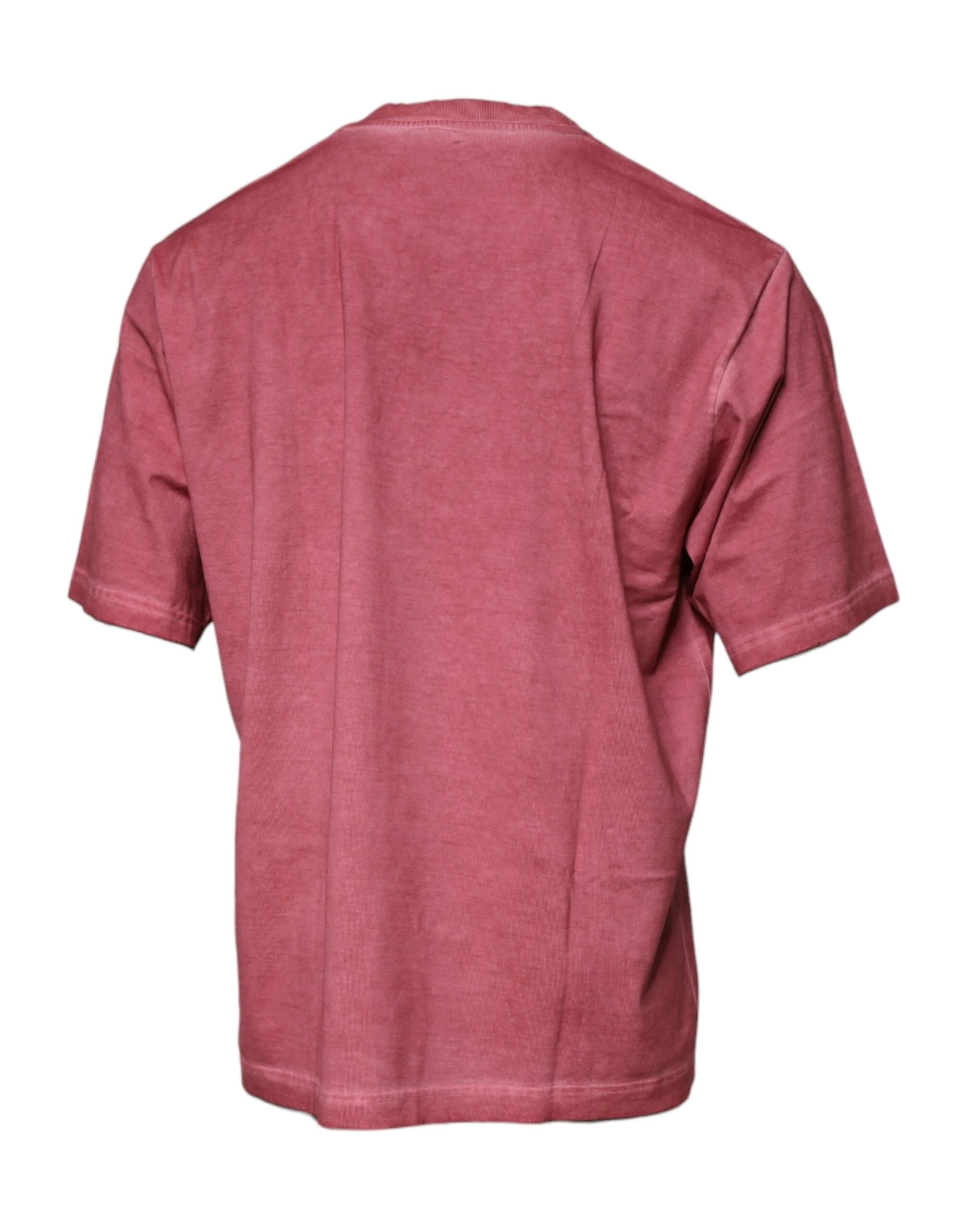 Dolce & Gabbana Pink Logo Print Cotton Crew Neck T-shirt - IT56 | XXL - T-Shirts