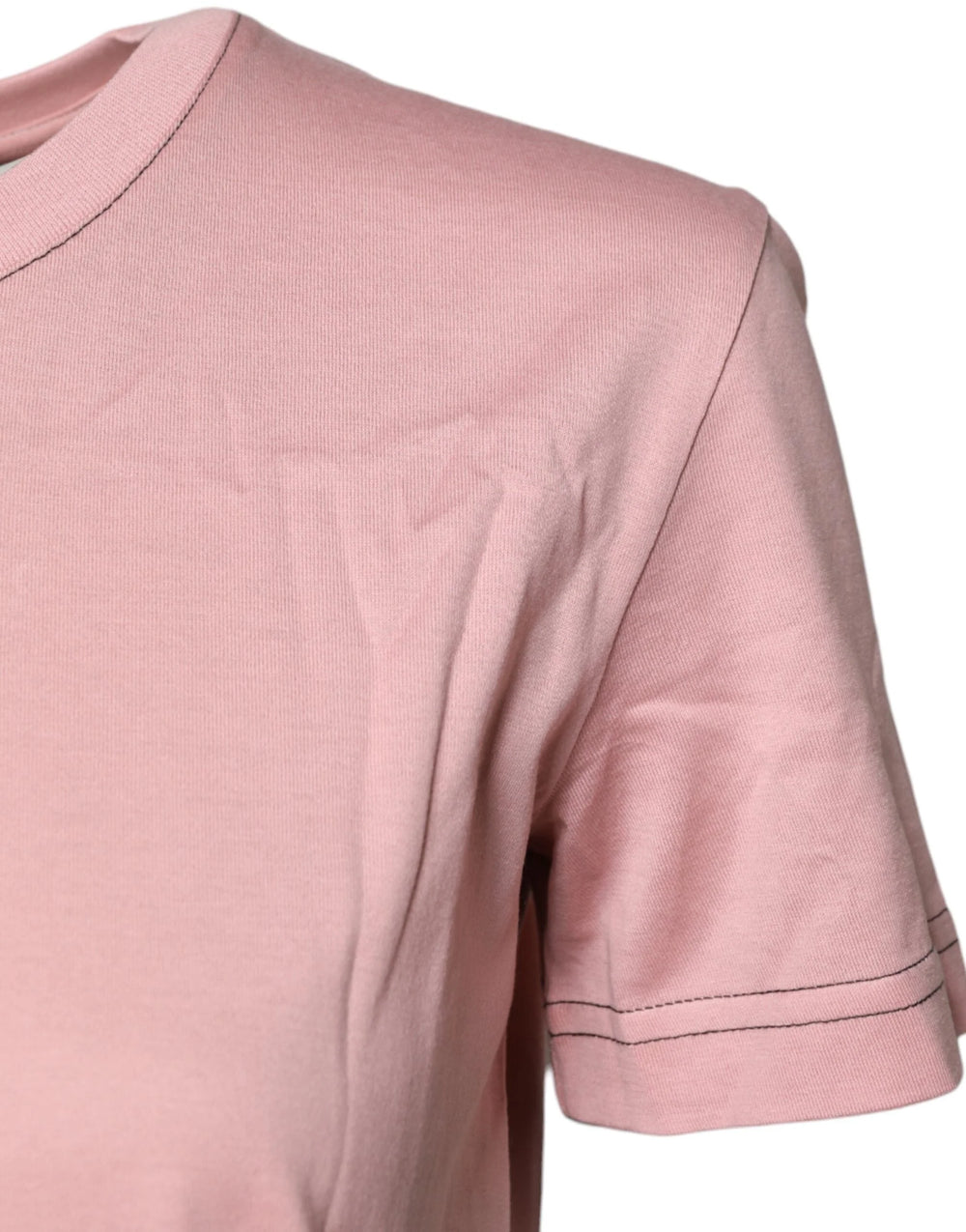 Dolce & Gabbana Pink Logo Print Cotton Crew Neck T-shirt - T-Shirts