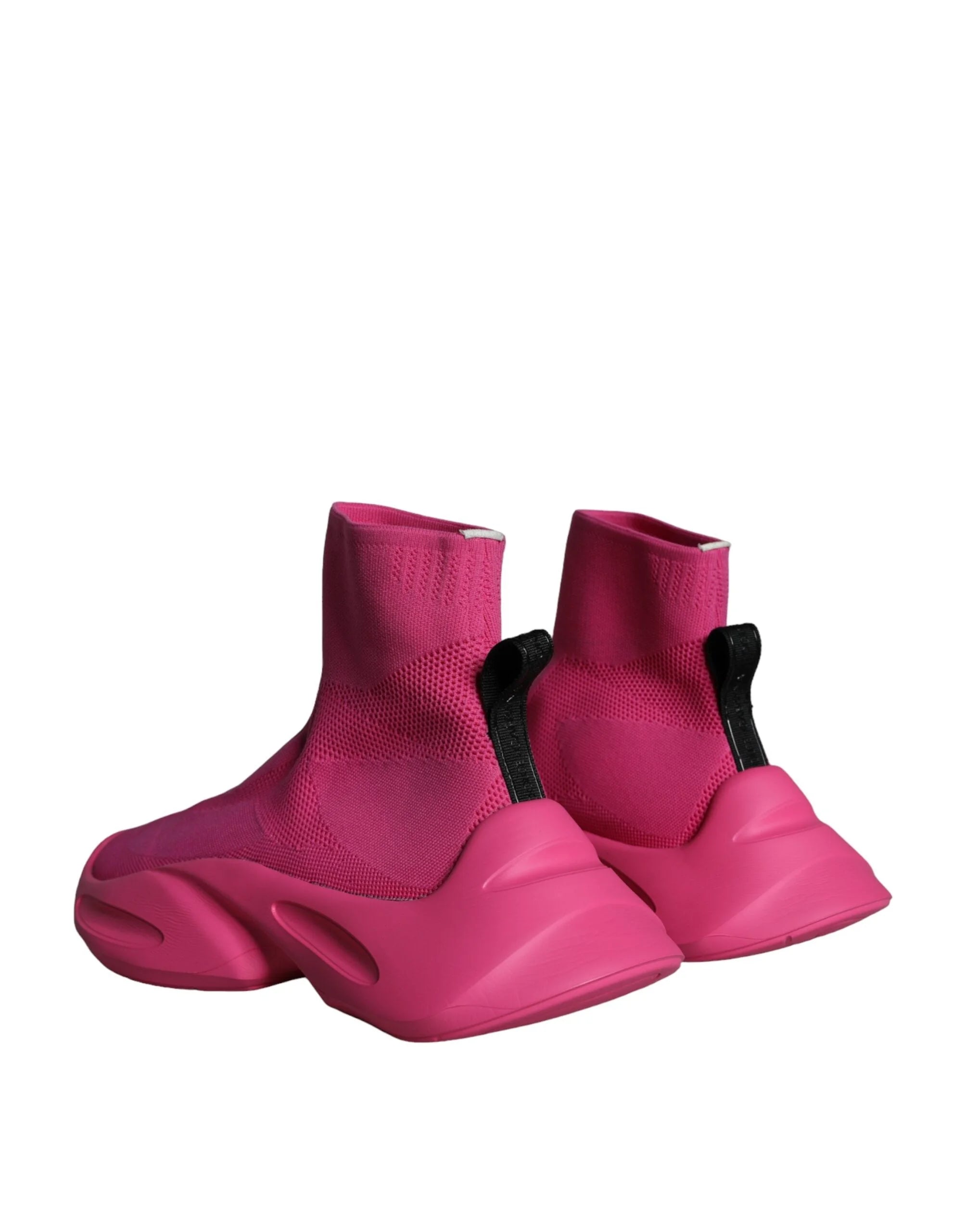 Dolce & Gabbana Pink Logo Print Slip On Socks Sneakers Shoes - EU44/US11 - Sneakers