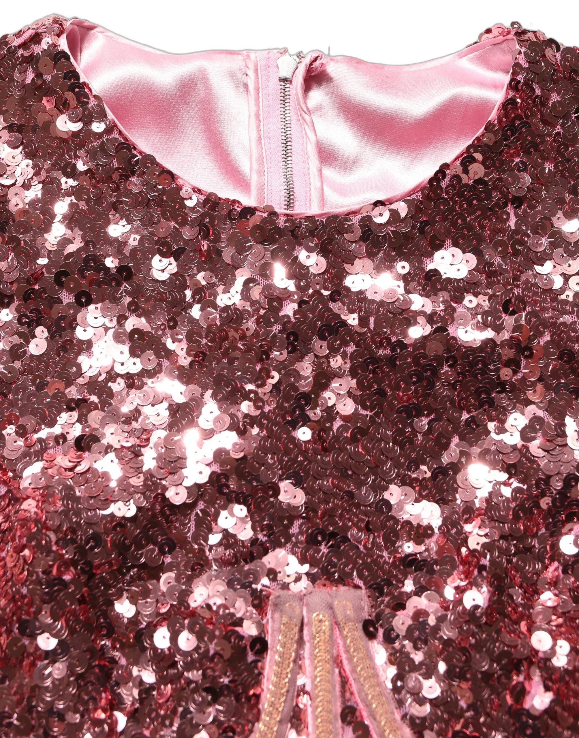 Dolce & Gabbana Pink Long Sequined Corset Detailing Gown Dress - IT40|S
