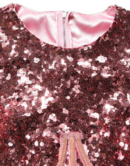 Dolce & Gabbana Pink Long Sequined Corset Detailing Gown Dress - IT40|S