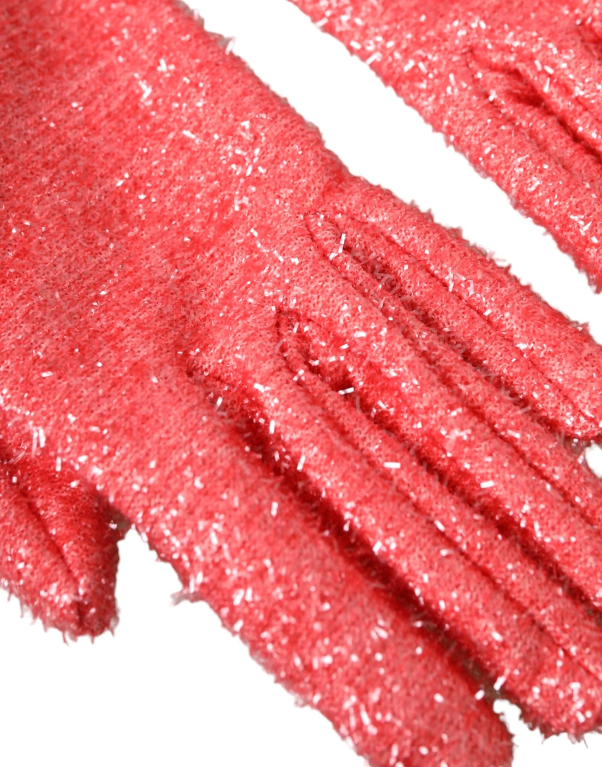 Dolce & Gabbana Pink Lurex Fantasia Mid Arm Length Gloves - 7.5|S - Gloves & Mittens