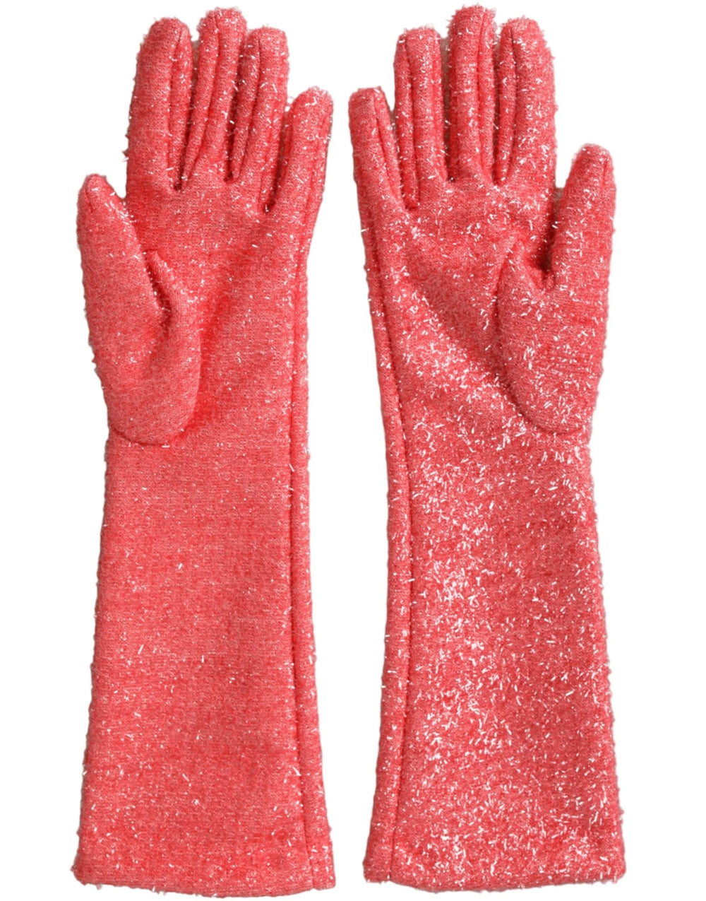 Dolce & Gabbana Pink Lurex Fantasia Mid Arm Length Gloves - 7.5|S - Gloves & Mittens