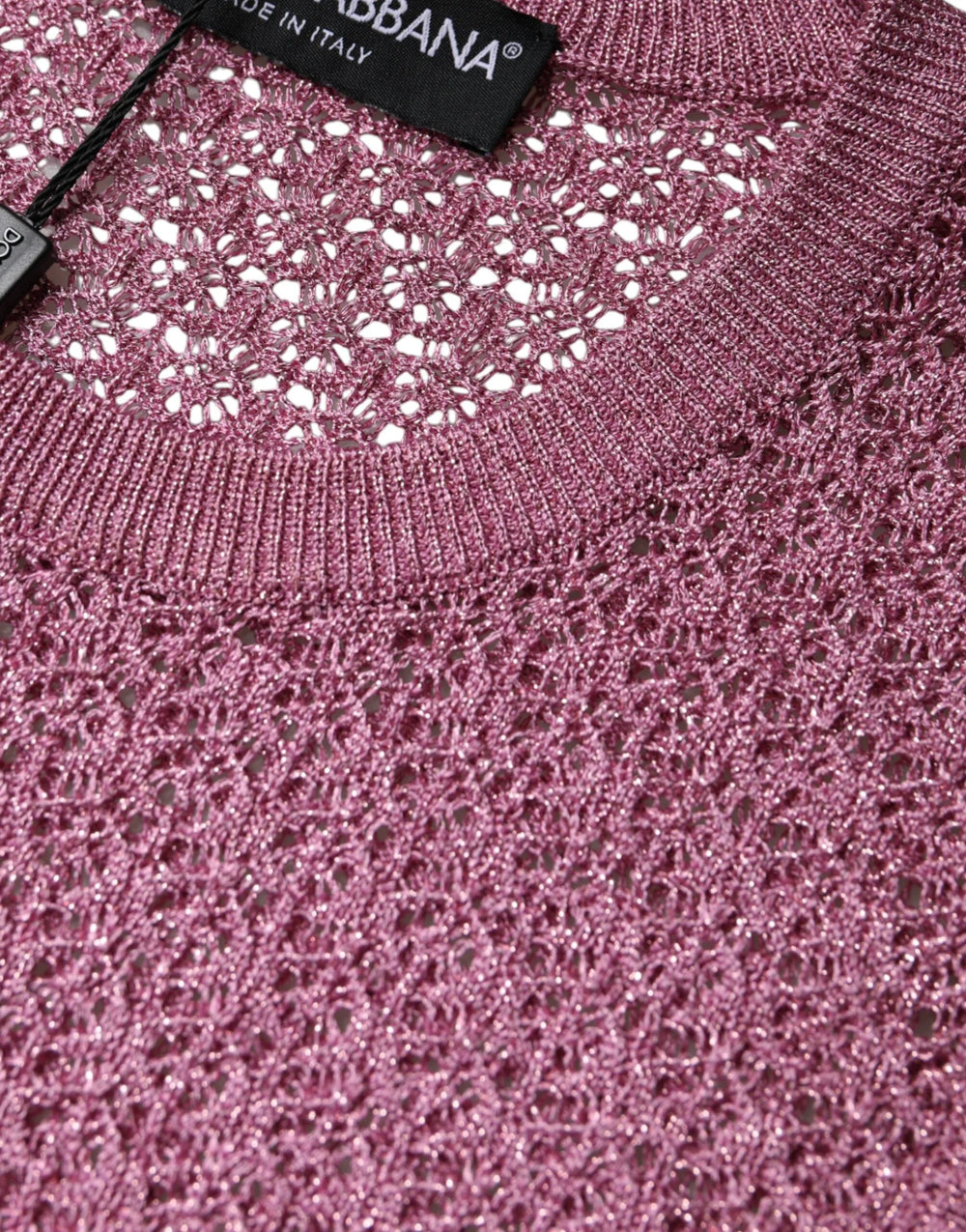 Dolce & Gabbana Pink Mesh See Through Sleeveless Tank Top - IT44 | L - Tank Tops