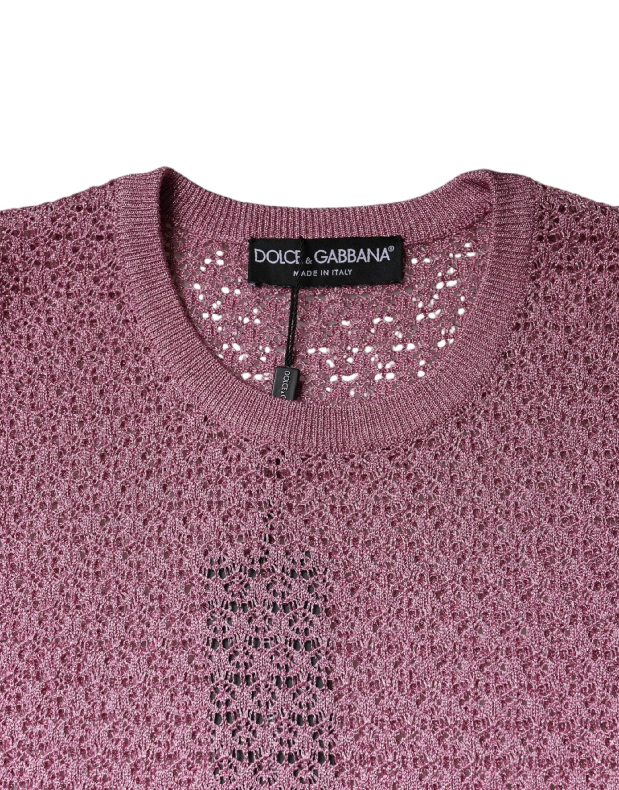 Dolce & Gabbana Pink Mesh See Through Sleeveless Tank Top - IT44 | L - Tank Tops