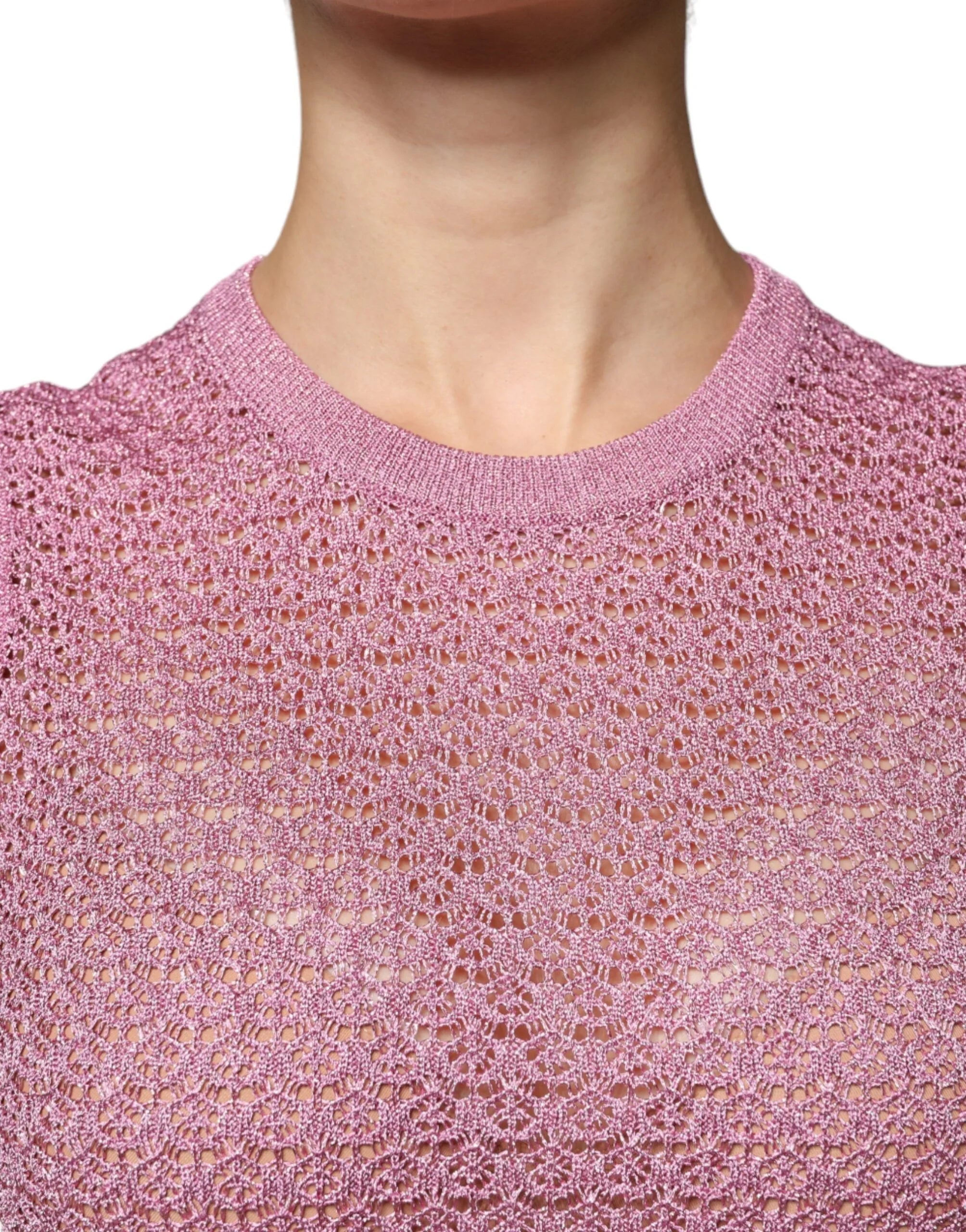 Dolce & Gabbana Pink Mesh See Through Sleeveless Tank Top - IT44 | L - Tank Tops