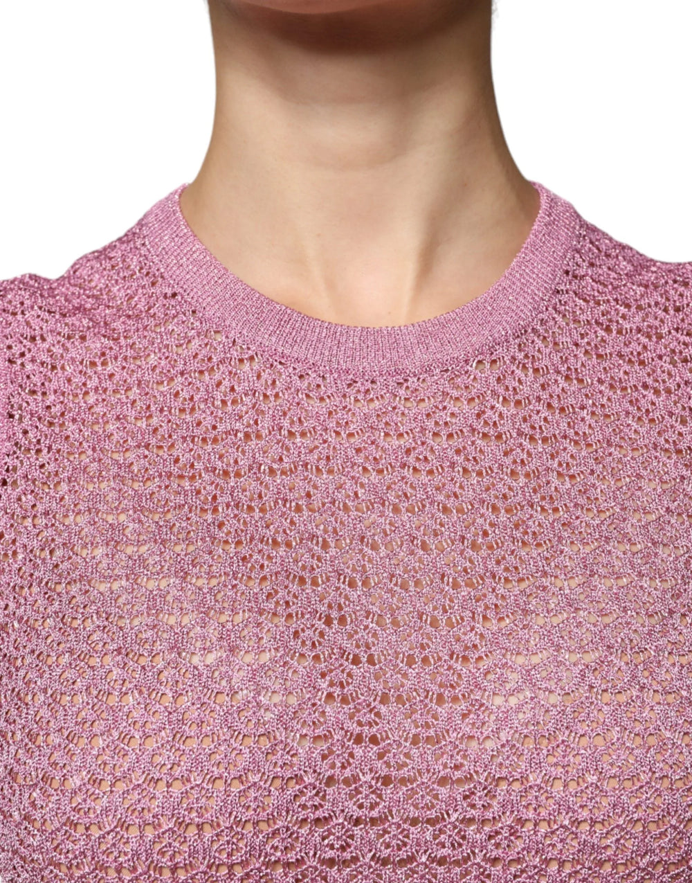 Dolce & Gabbana Pink Mesh See Through Sleeveless Tank Top - IT44 | L - Tank Tops