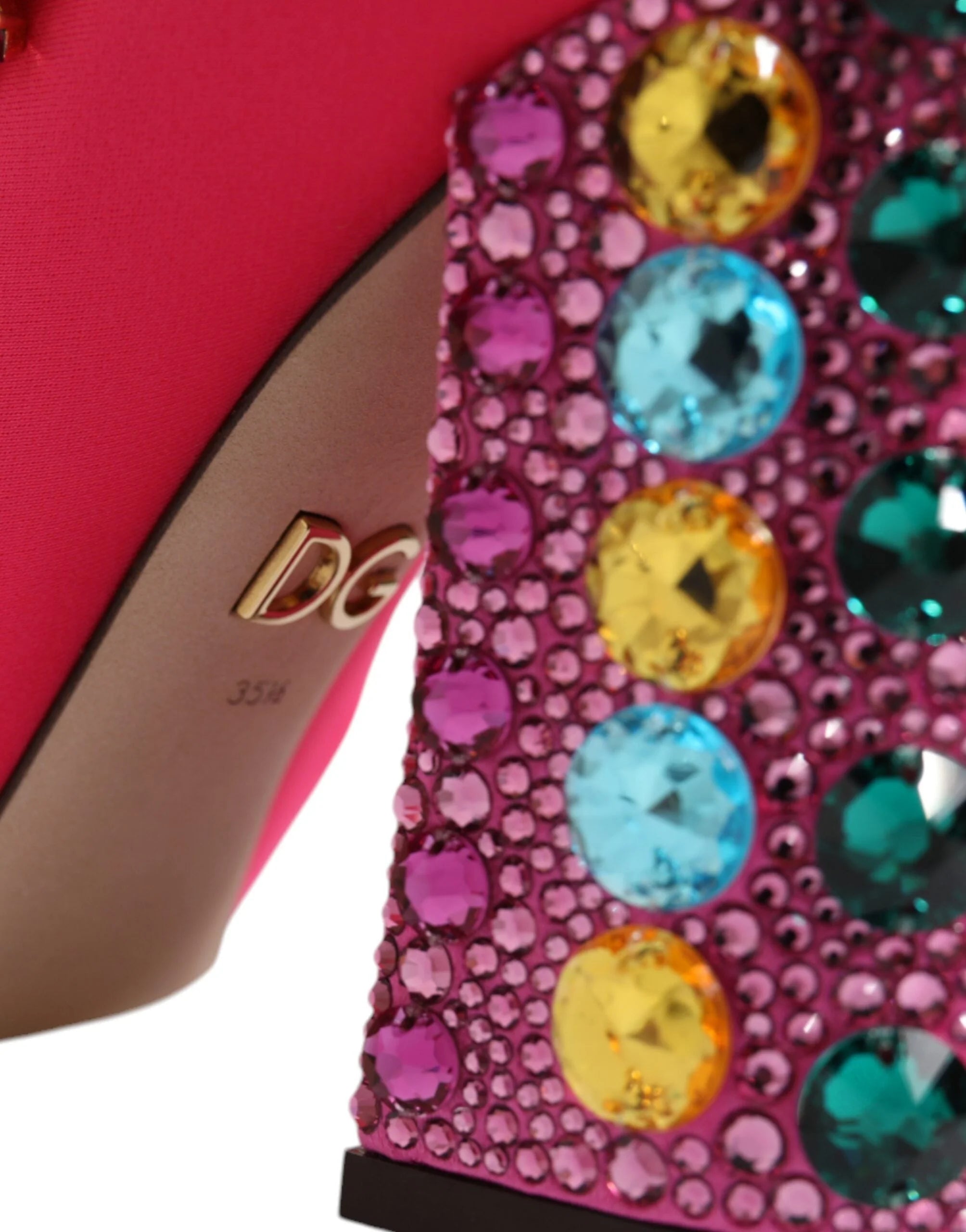 Dolce & Gabbana Pink Nylon Crystal Vally High Boots Shoes - EU35.5/US5 - Boots