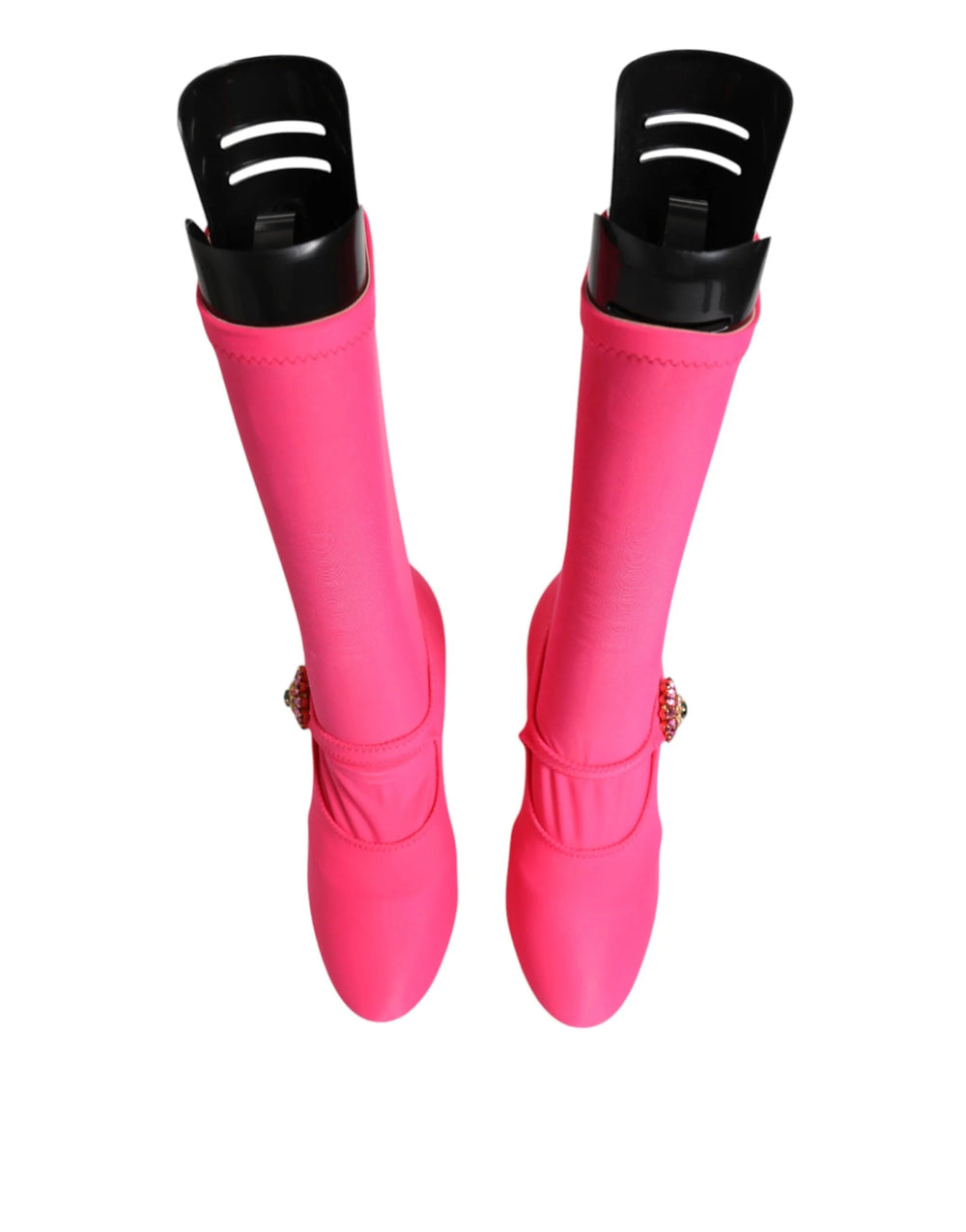 Dolce & Gabbana Pink Nylon Crystal Vally High Boots Shoes - EU35.5/US5