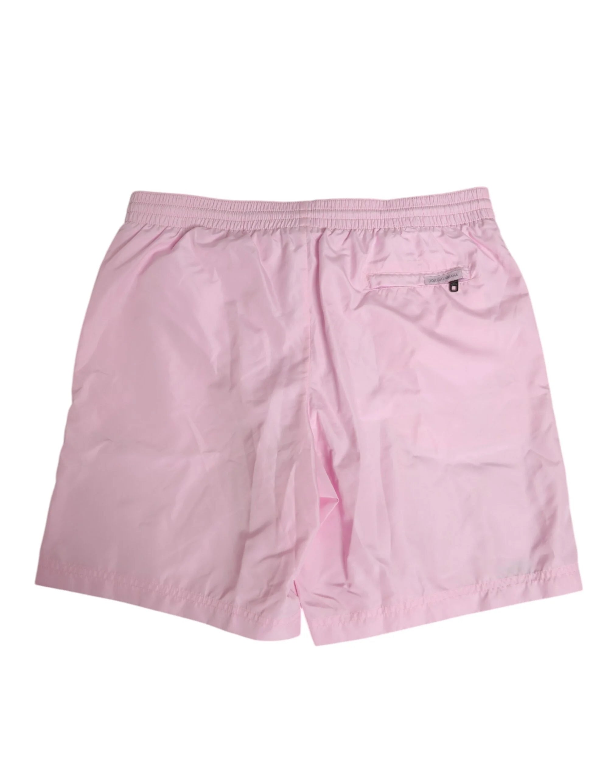 Dolce & Gabbana Pink Nylon Logo Side Stripe Beachwear Men Swimwear - IT4 | S