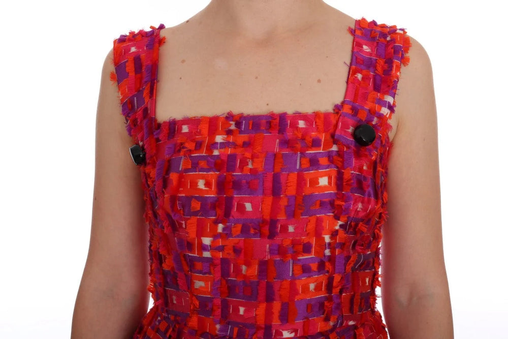 Dolce & Gabbana Pink Patterned A-line Above Knees Dress - IT40|S - Dresses