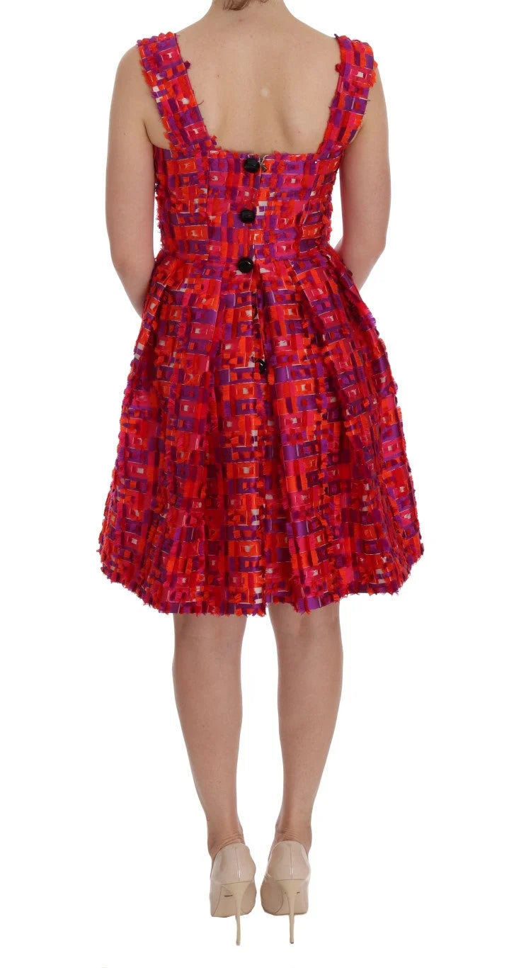 Dolce & Gabbana Pink Patterned A-line Above Knees Dress - IT40|S - Dresses