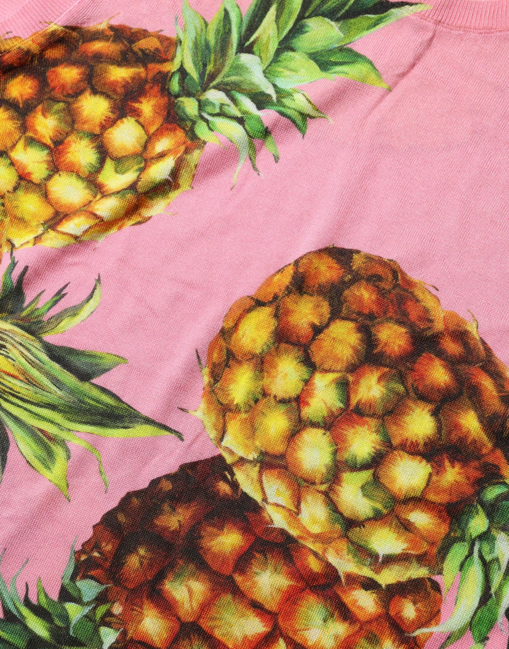 Dolce & Gabbana Pink Pineapple Roundneck Sleeveless Tank Top - IT46|XL