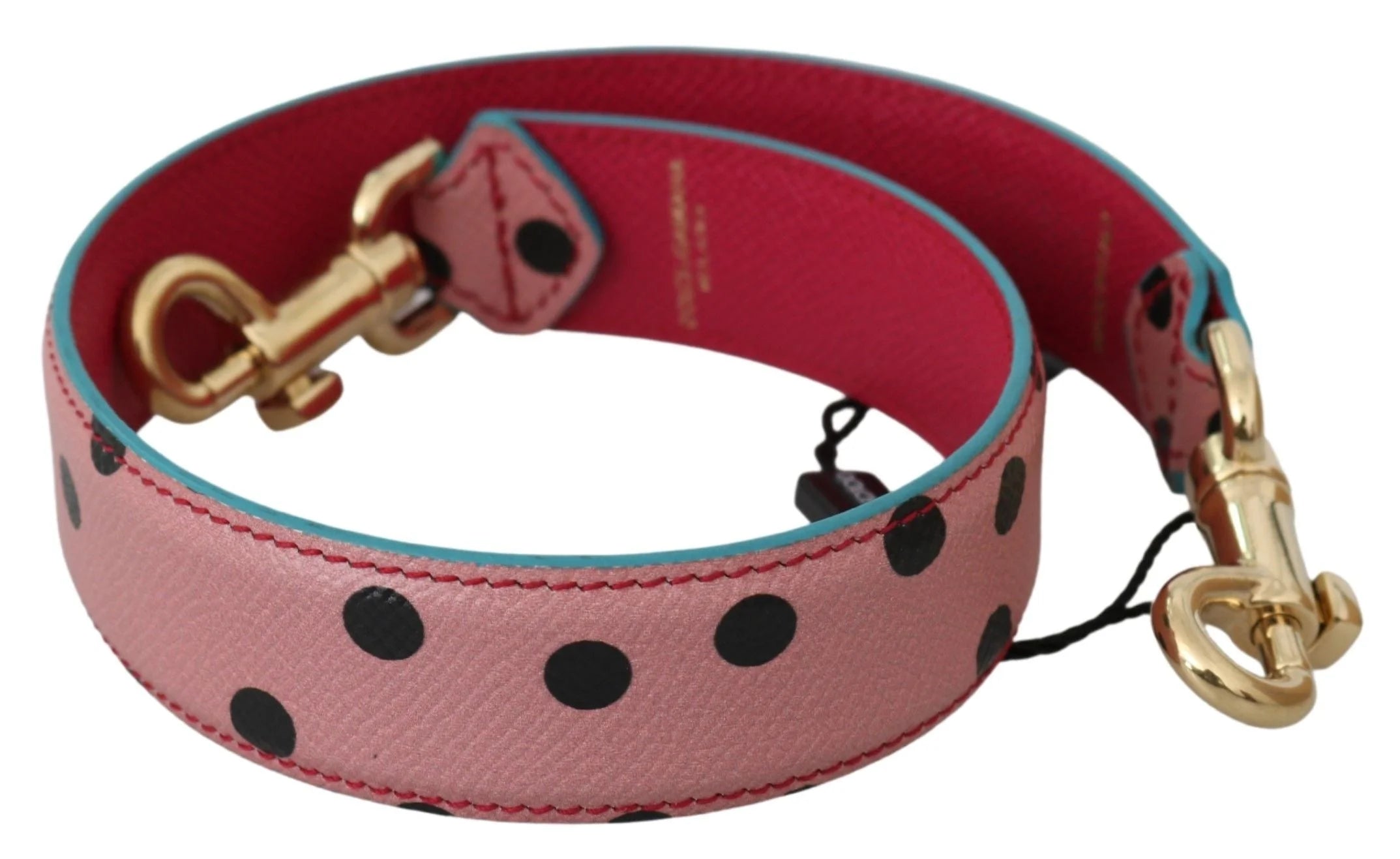 Dolce & Gabbana Pink Polka Dot Leather Shoulder Strap - Handbag & Wallet Accessories