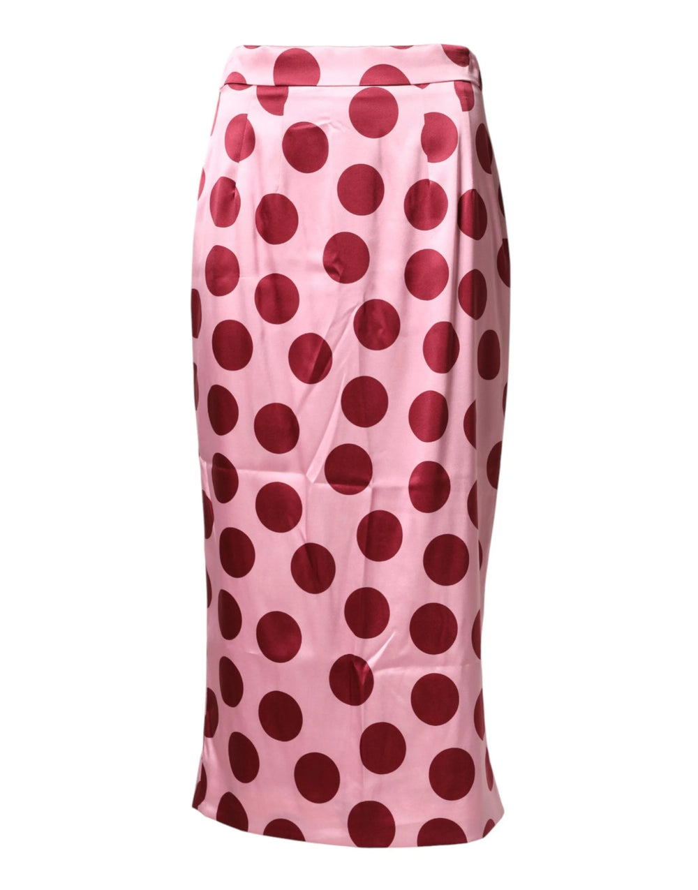 Dolce & Gabbana Pink Polka Dot Silk Pencil Cut Midi Skirt - IT40|S
