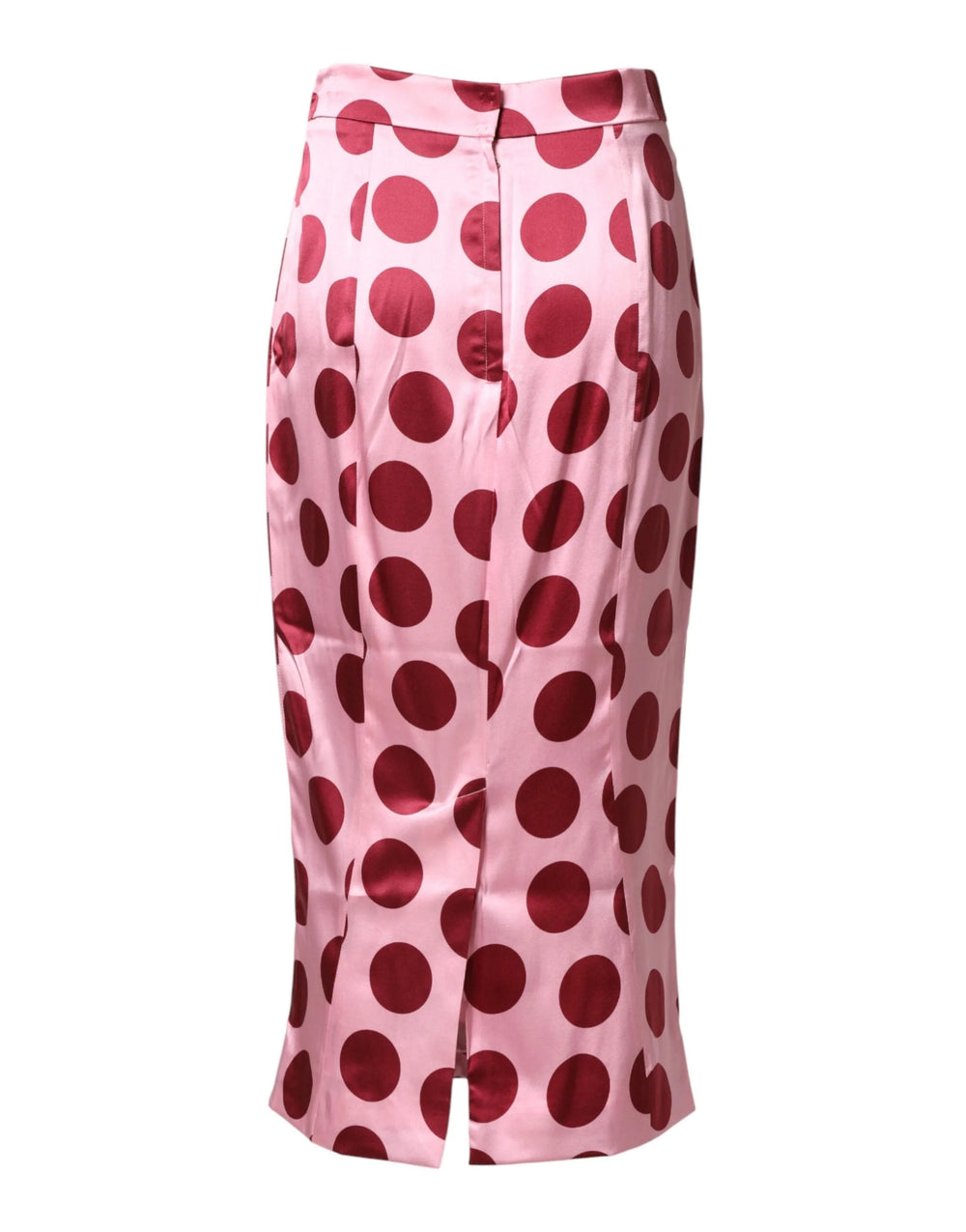 Dolce & Gabbana Pink Polka Dot Silk Pencil Cut Midi Skirt - IT40|S