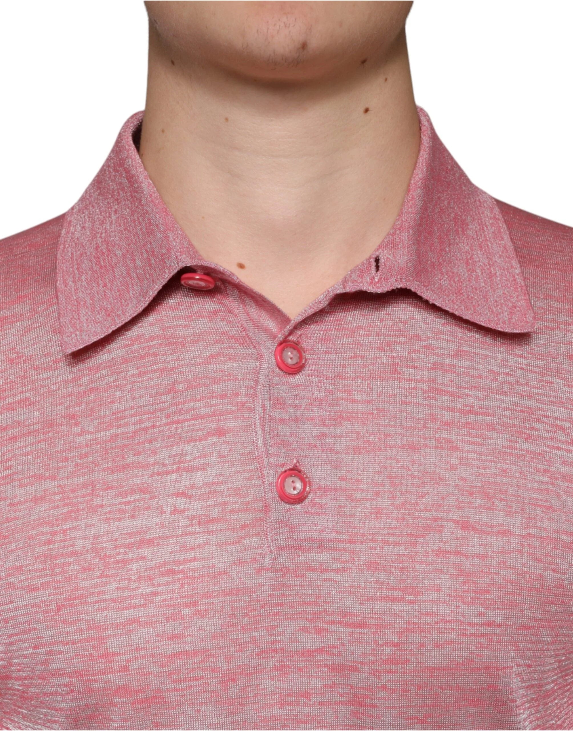 Dolce & Gabbana Pink Polyester Long Sleeve Men Polo T-shirt - IT44 | XS - Polos